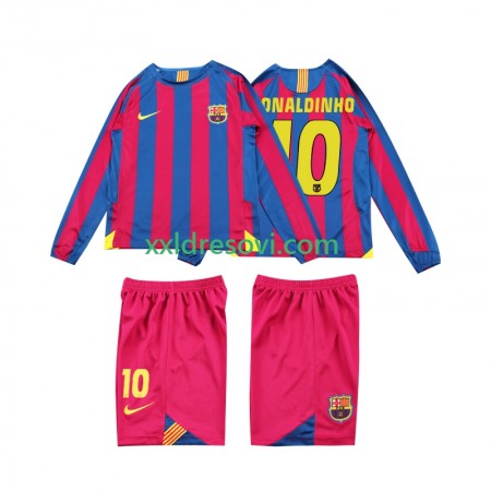 FC Barcelona RONALDINHO 10 2006 Retro Domaći Dječji Nogometni Dres 2005 Dugim Rukavima